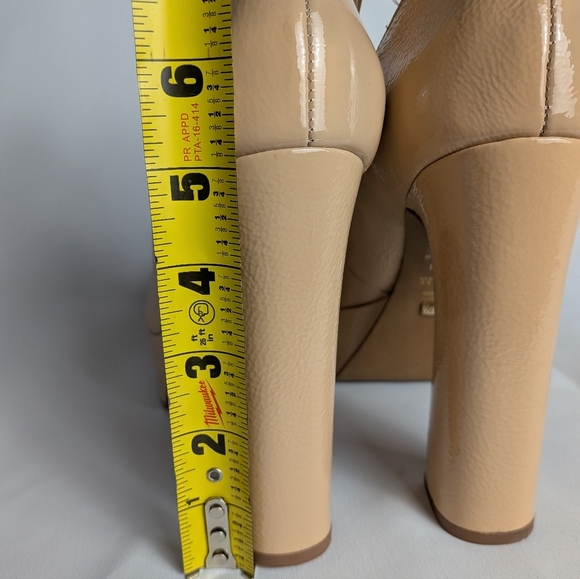 L'INTERVALLE Beige Platform Glossy Leather Women Shoes Size 8 Made In Brazil - Picture 7 of 12